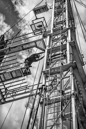 Black and White Fine Art Photography of Oil Wells and Fracking outside Austin, Texas